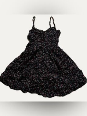 Forever 21 Black Sundress with Pink & White Print